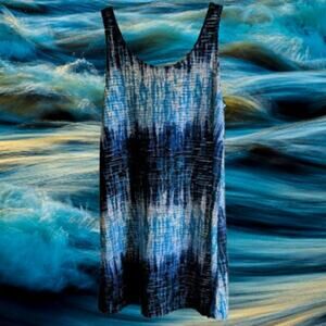 Apt. 9 med sleeveless lightweight multicolor blue woman's swimsuit cover beach